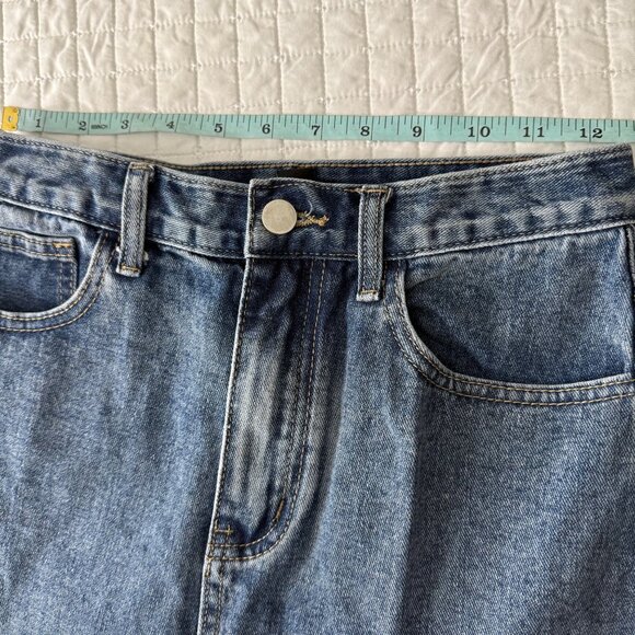 Cider XS Denim Midi Skirt With Front Slit & Pockets - Picture 6 of 9